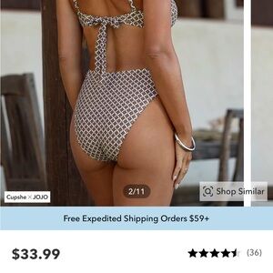 x JoJo Jagger U-Ring Tie Back Monokini Swimsuit